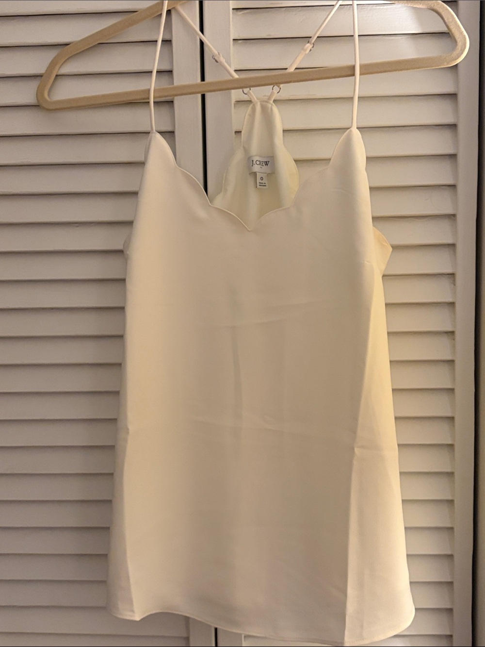 J. Crew Cream Scalloped Silk-Blend Cami
